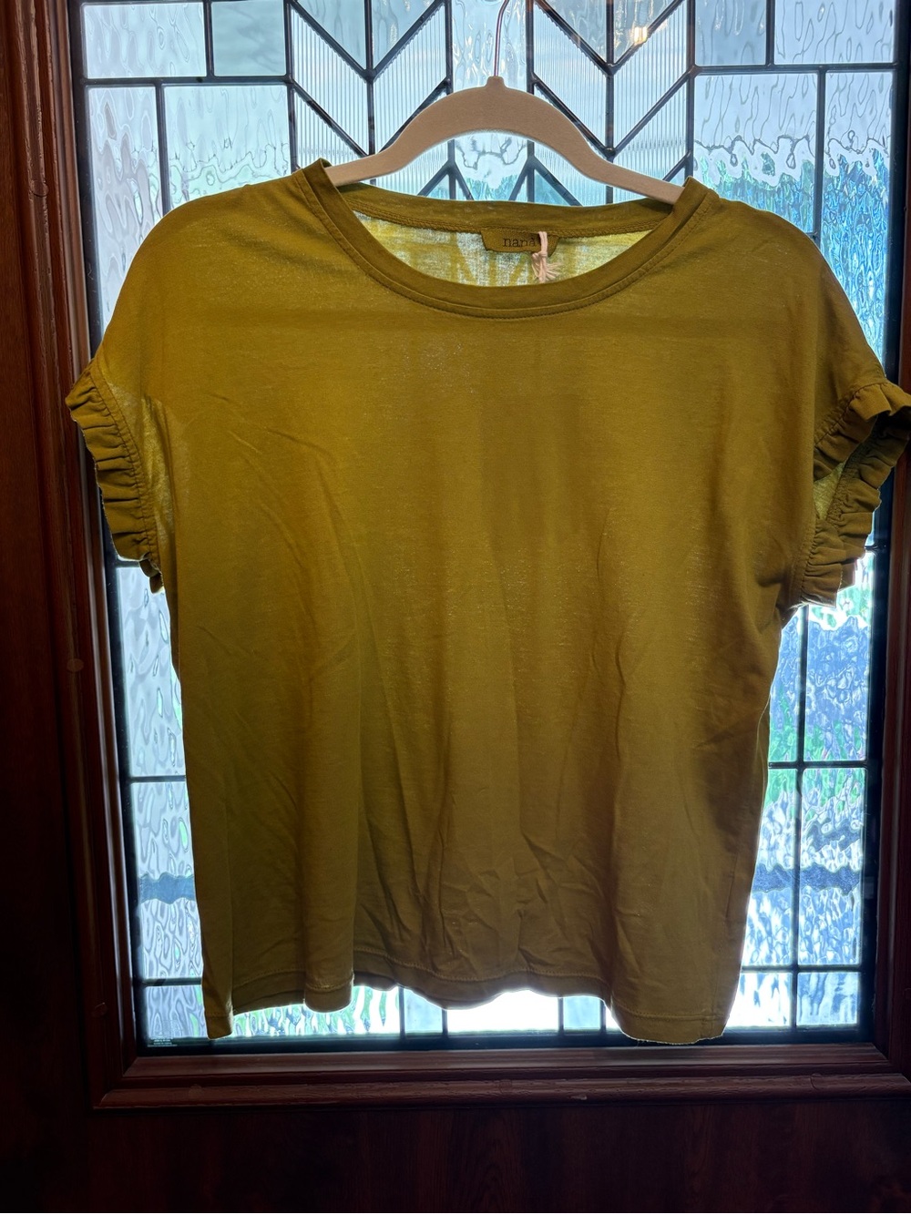 NaNa Olive Green Short Sleeve Ruffle Tee